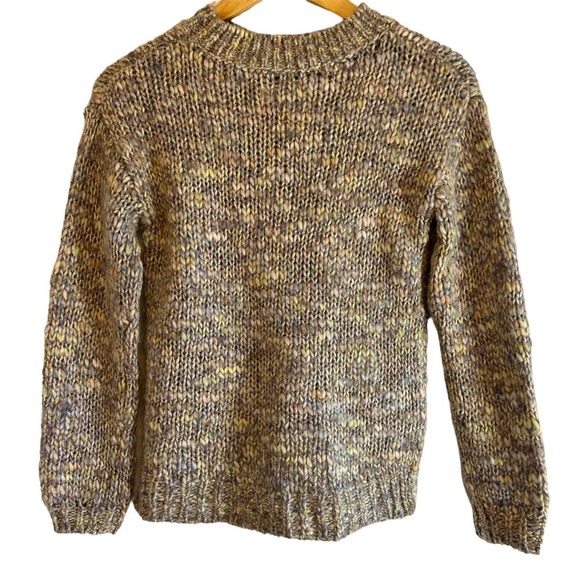 Treasure Bond Women’s Chunky Cropped Alpaca Wool‎ Blend Rainbow Knit Sweater - Picture 3 of 8